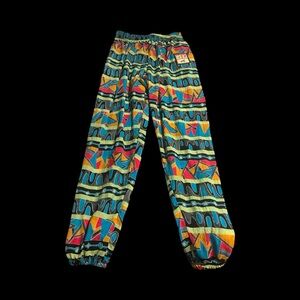 Vintage 1990s Colorful Geometric Patterned Pants